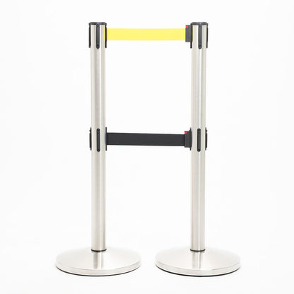 postes separador doble cinta amarillo y negra