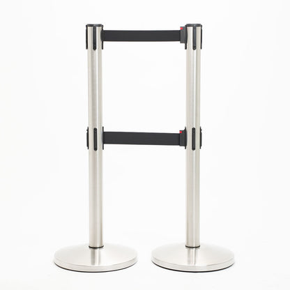 postes separador doble cinta negra y negra