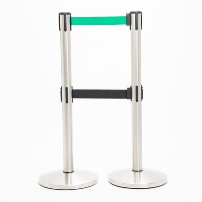 postes separador doble cinta verde y negra