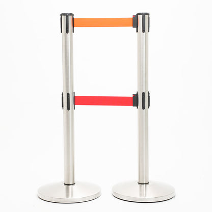 postes separador doble cinta naranja y roja