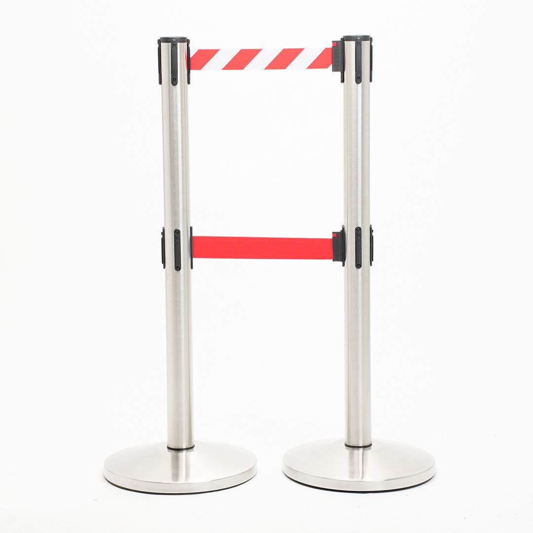 postes separador doble cinta blanca-roja y roja