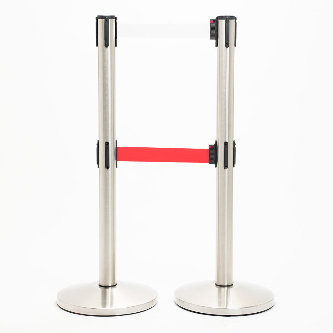 postes separador doble cinta blanca y roja