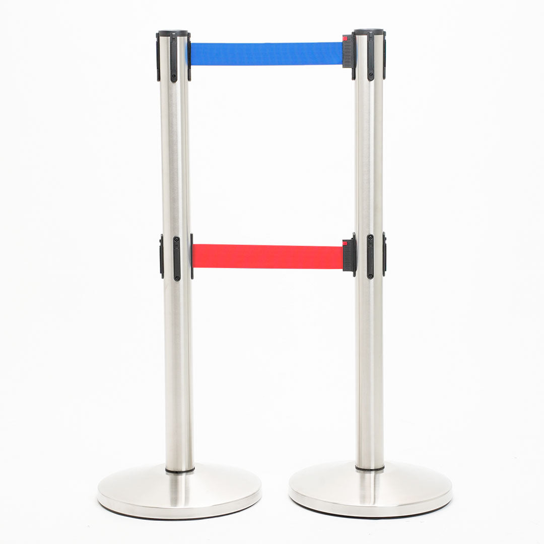 postes separador doble cinta azul y roja
