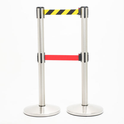postes separador doble cinta amarillo-negra y roja
