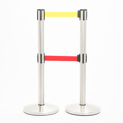 postes separador doble cinta amarillo y roja