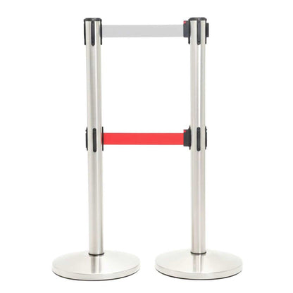 postes separador doble cinta gris y roja