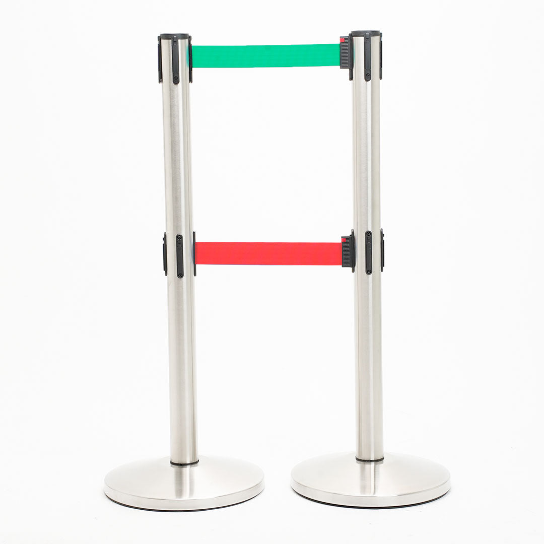 postes separador doble cinta verde y roja