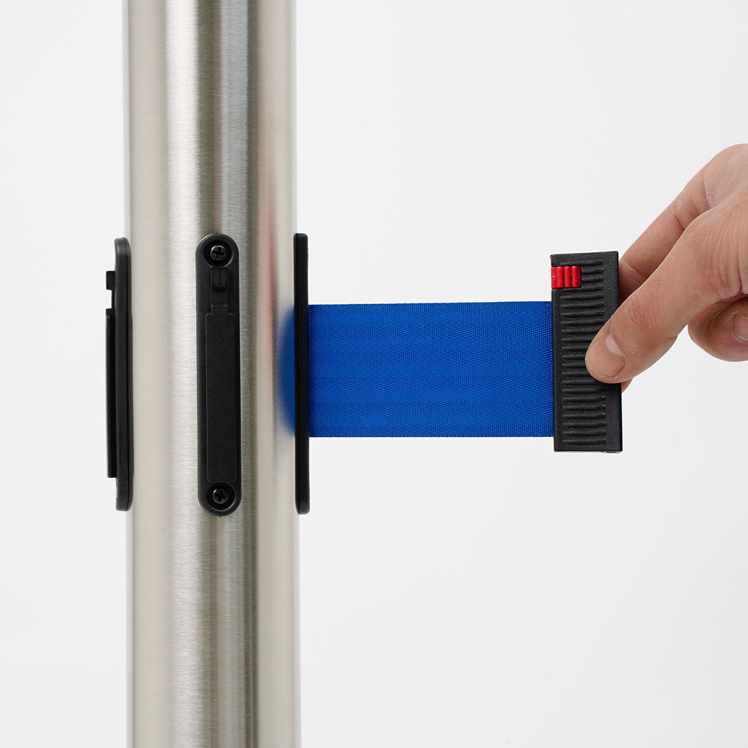 poste separador doble cinta azul