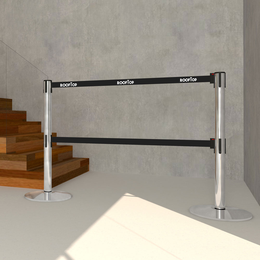 postes separador doble cinta negra