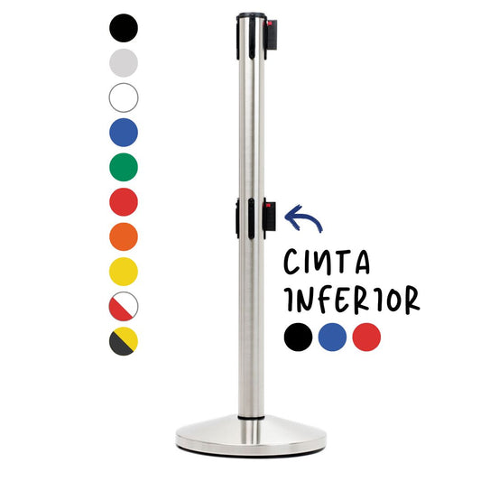 poste separador de acero con doble cinta extencible