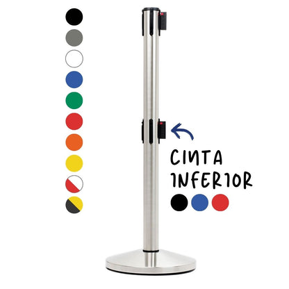 poste separador de acero con doble cinta extencible