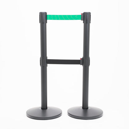 postes separadores con doble cinta verde y negra