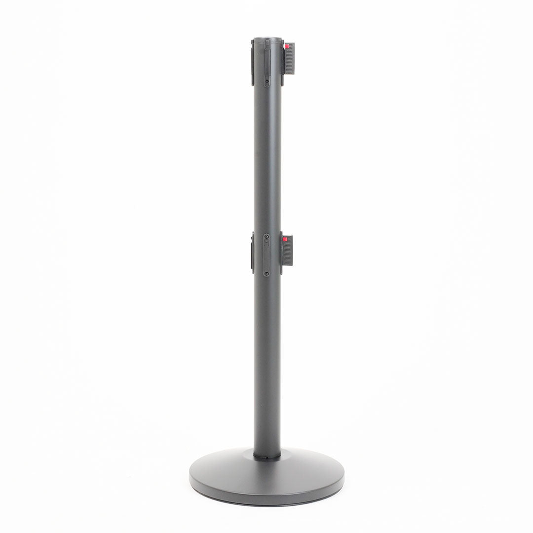 poste separador negro con doble cinta