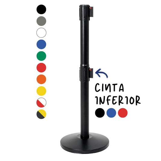 poste separador de acero con doble cinta extencible