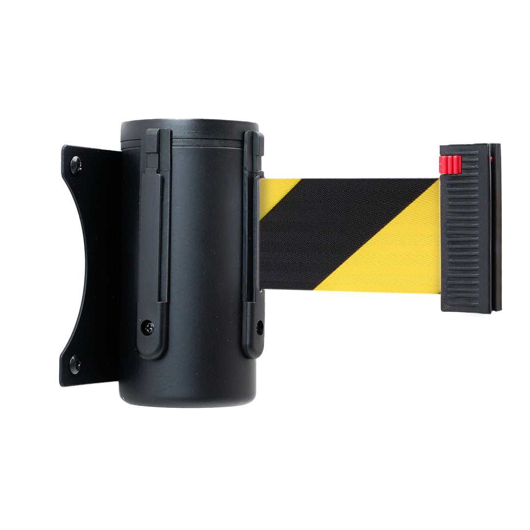 cinta retráctil negra y amarillo para pared 