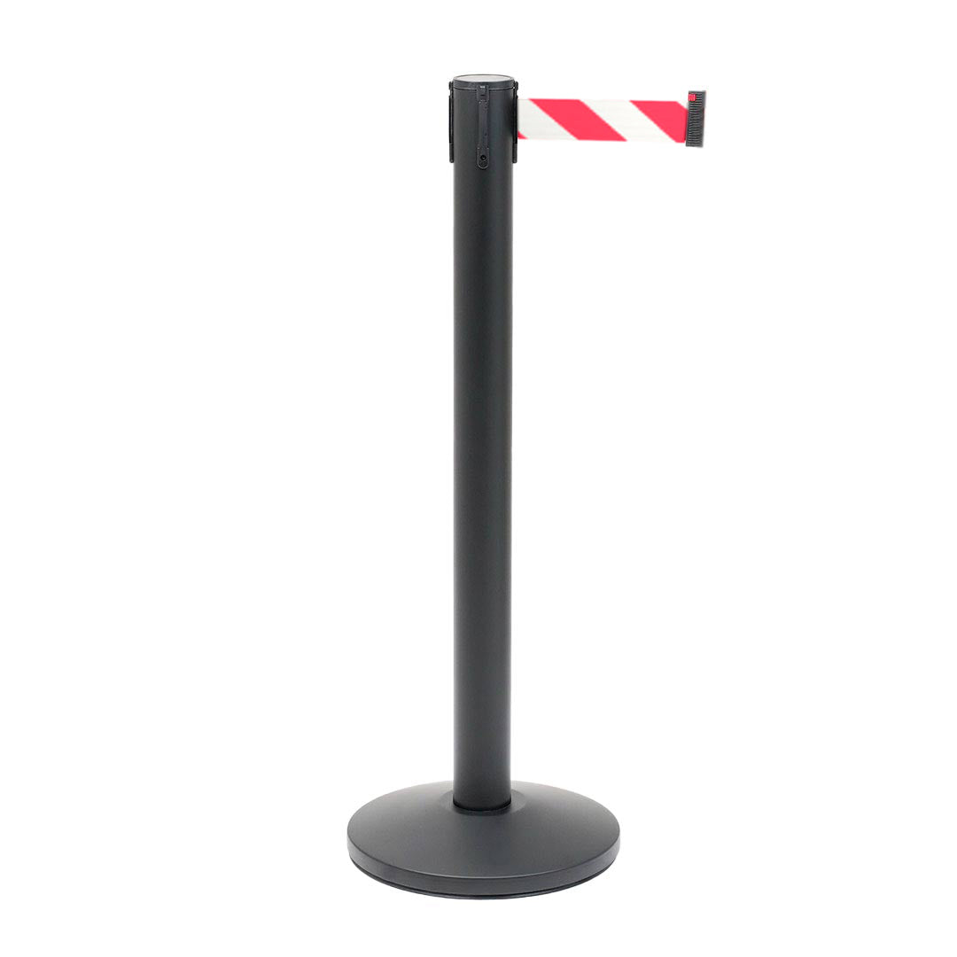 poste separador de cinta blanca y roja