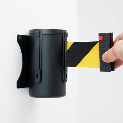 cinta retráctil negra y amarillo para pared