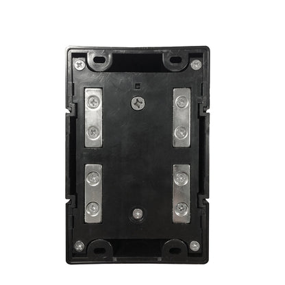 Cinta retráctil de pared. Anclaje magnético. Cinta negra.