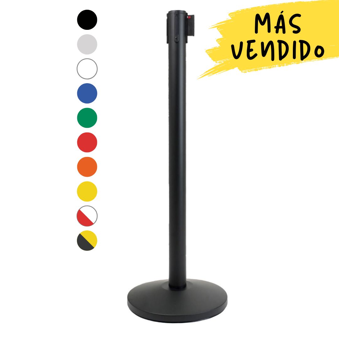 poste separador negro con cinta