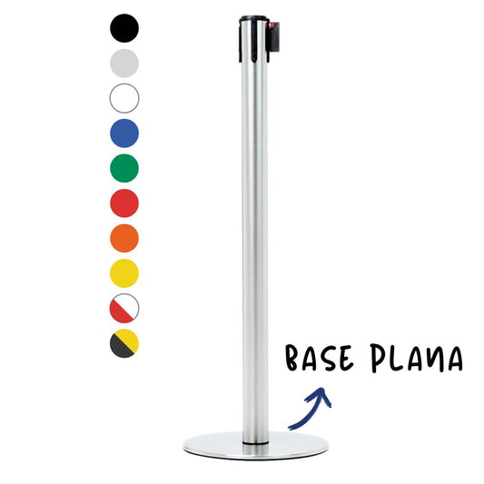 poste separador con cinta retráctil 3 metros