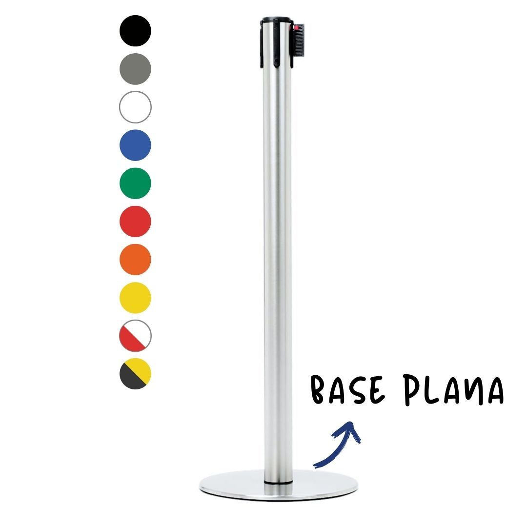 poste separador con cinta retráctil 3 metros