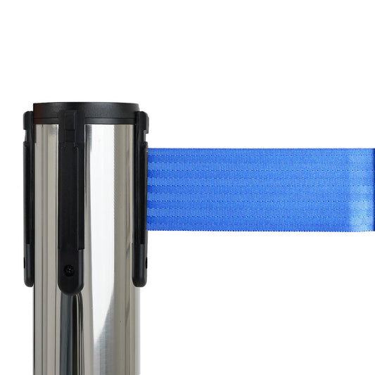 poste separador con cinta azul