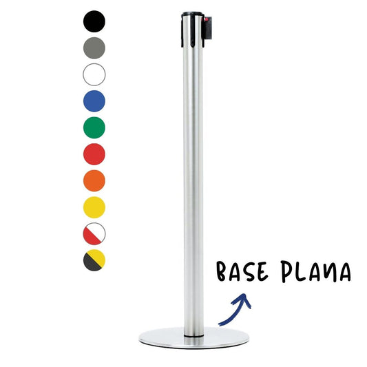 poste separador con cinta retráctil 3 metros