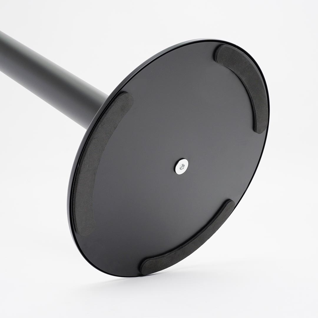 base antideslizante poste separador negro con cinta 