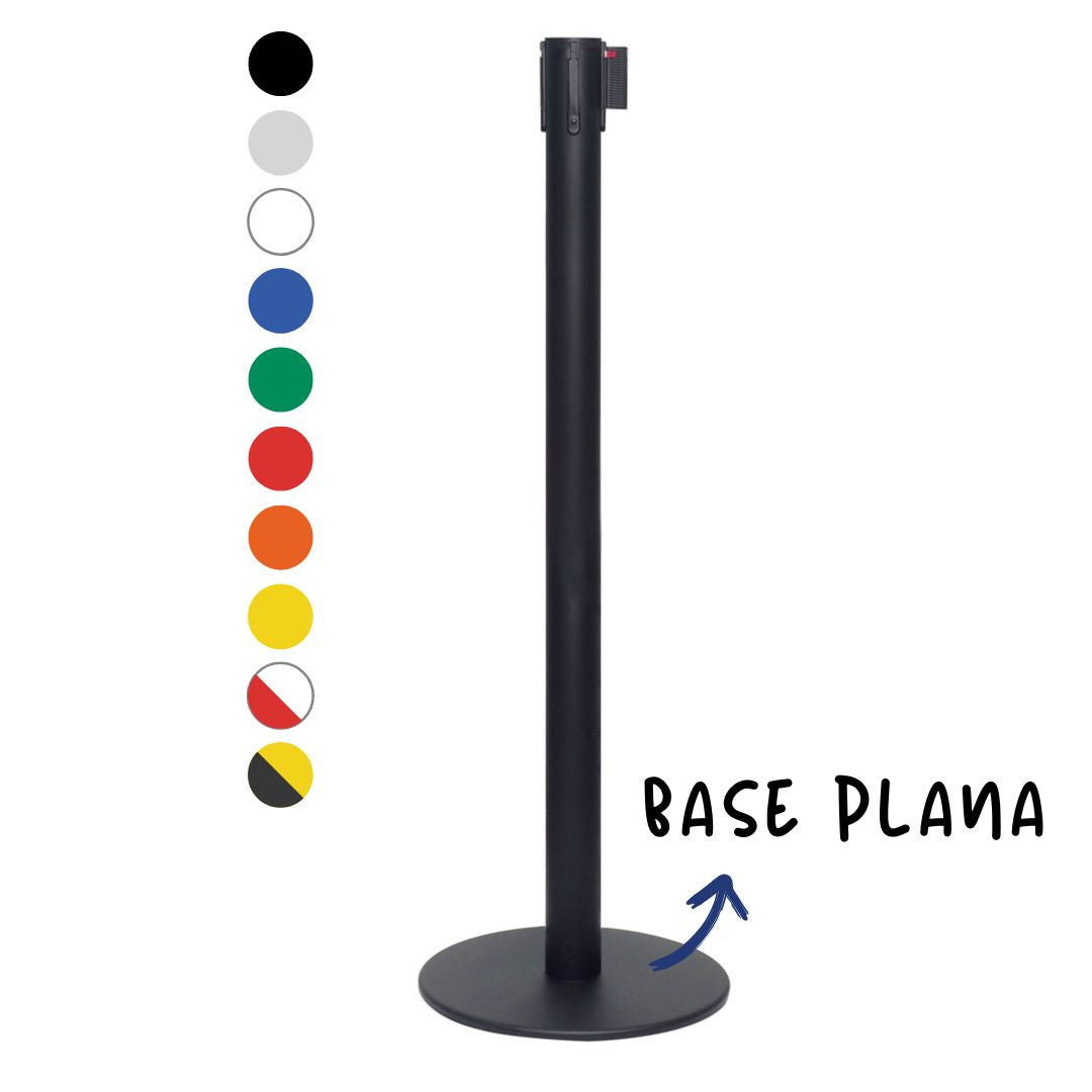 poste separador negro con base plana