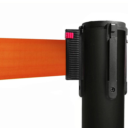 poste separador negro con cinta naranja