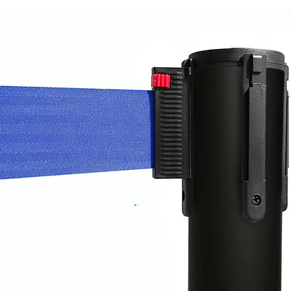 poste separador negro con cinta azul