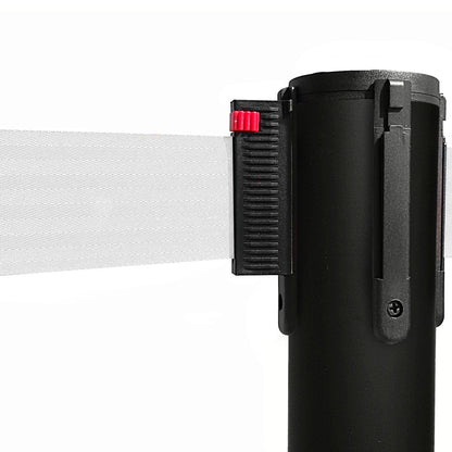 poste separador negro con cinta blanca