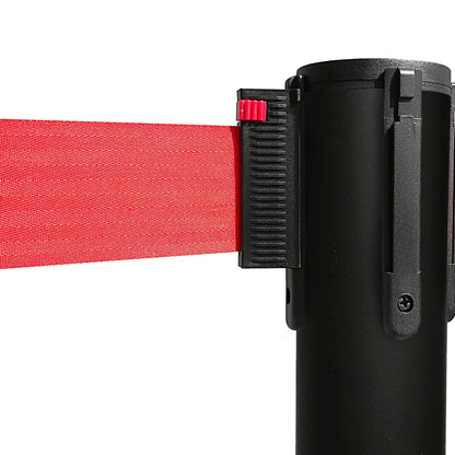 poste separador negro con cinta roja