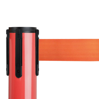 poste separador rojo con cinta narnaja