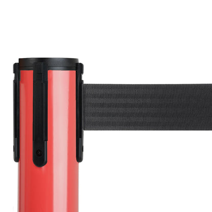 poste separador rojo con cinta negra