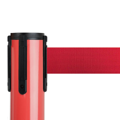 poste separador rojo con cinta roja