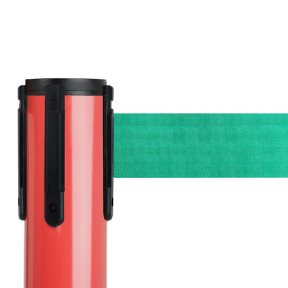 poste separador rojo con cinta verde