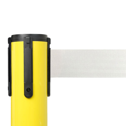 poste separador amarillo con cinta blanca
