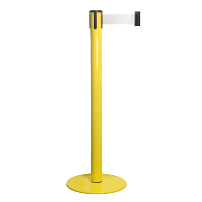 poste separador amarillo con cinta blanca