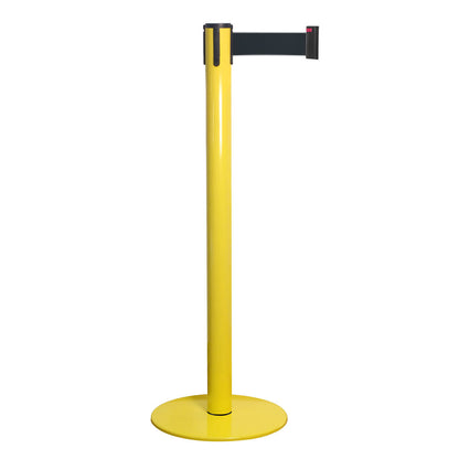 poste separador amarillo con cinta negra