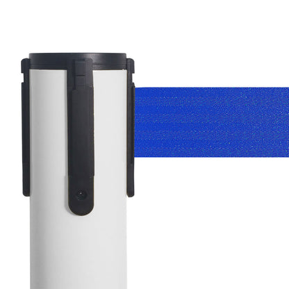 poste separador blanco con cinta azul