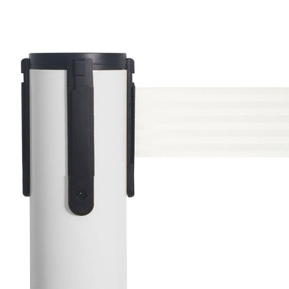 poste separador blanco con cinta blanca