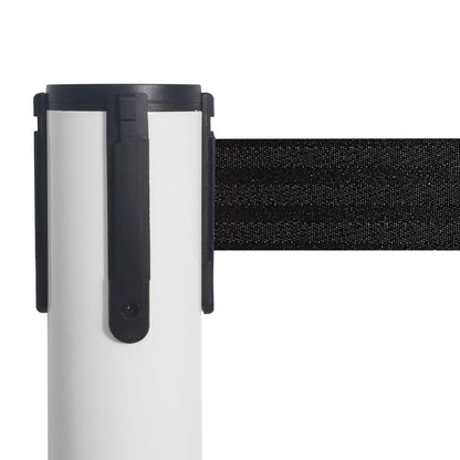 poste separador blanco con cinta negra