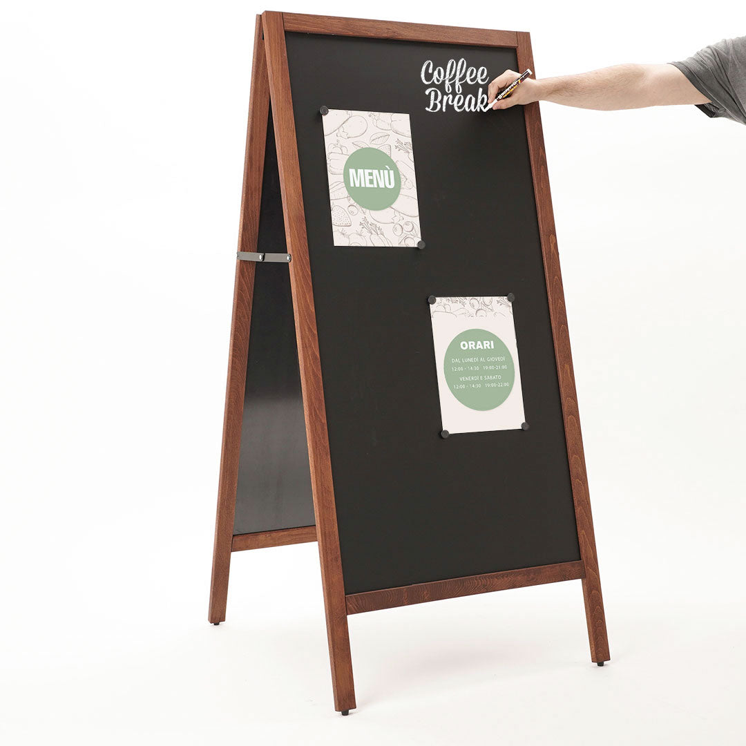 pizarra caballete negra doble cara