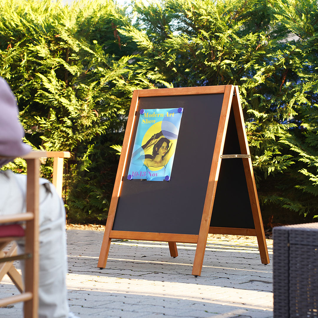 pizarra caballete negra doble cara