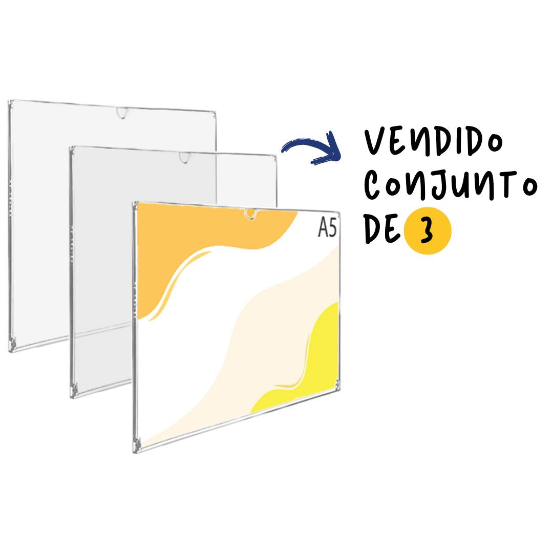 expositor A5 de pared transparente con adhesivo
