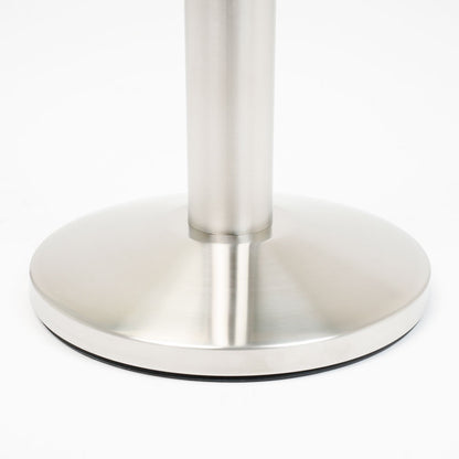 Poste separador con cinta retráctil 5 metros.  Acero Cepillado.