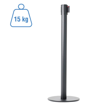 poste separador negro con cinta 15 kg