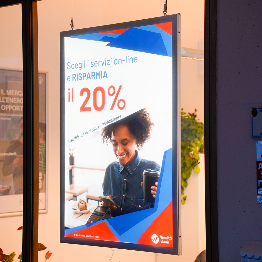 marco con led para escaparate de tienda