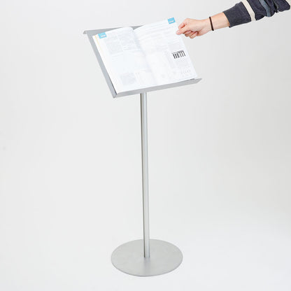 expositor para anuncios tipo atril de pie en metal